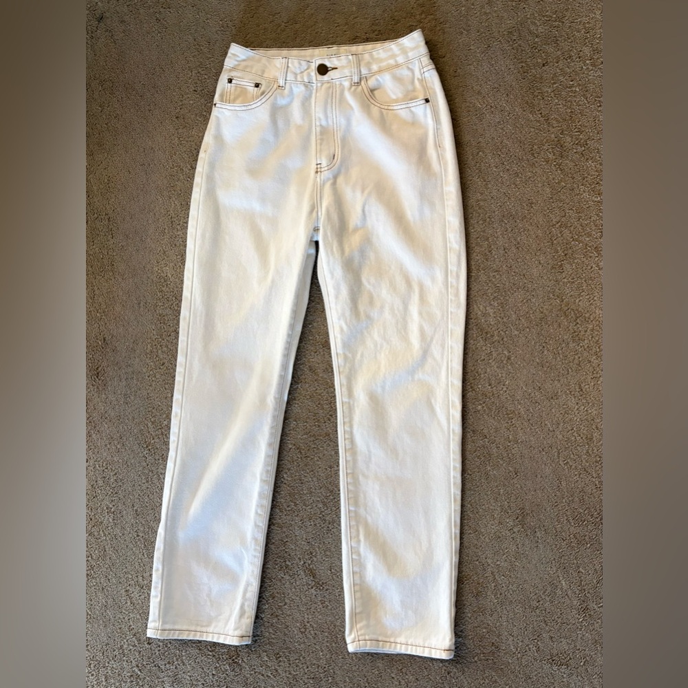 DISSH Women's Cream High Rise Denim Pants size 6